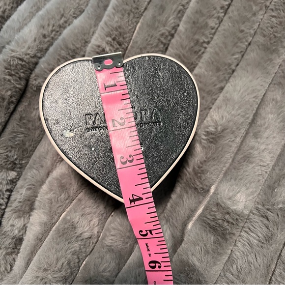 Pandora Pink Leather Heart Shaped Tiered Jewelry Box - Picture 4 of 8